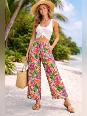 Robert Louis Multicolor Floral Track Pants